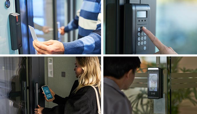 Collage of different types of access control
