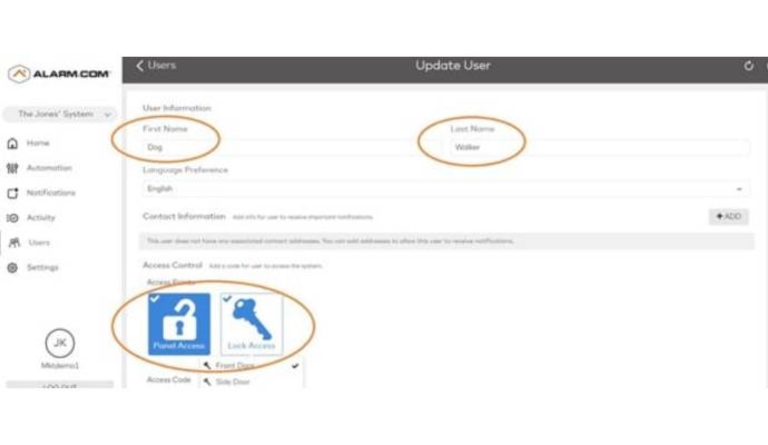 Enter the user’s name