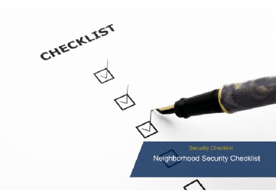 Sentry Neighborhood Security Checklist