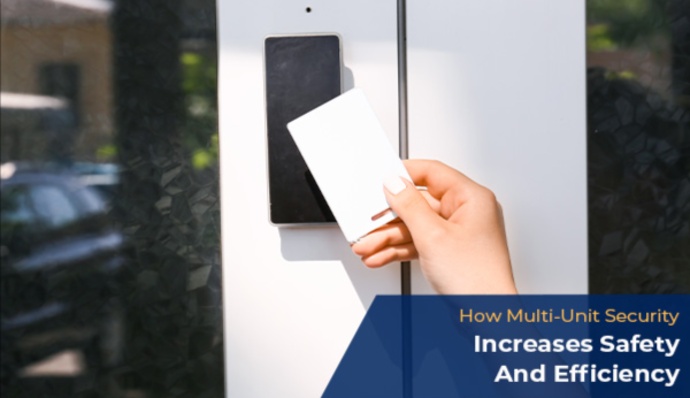 Person using keycard reader access control system