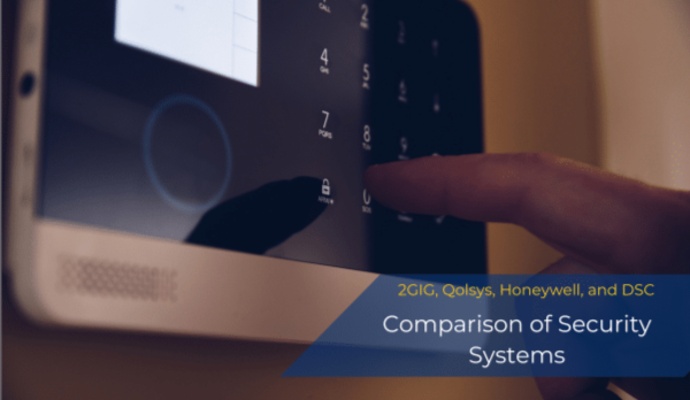 Person pressing the SOS button on a modern touchscreen security system