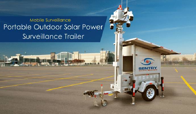Portable Outdoor Solar Power Surveillance Trailer
