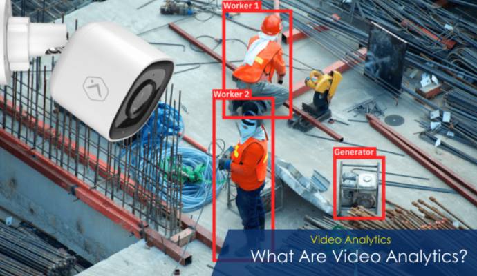 Security camera tracking workers and equipment safely.