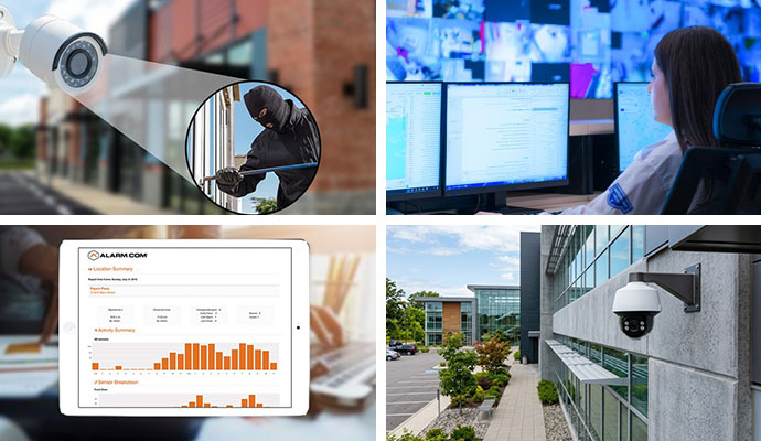 Business security cameras and monitoring collage