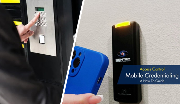 Collage of biometric authentication and mobile access control systems