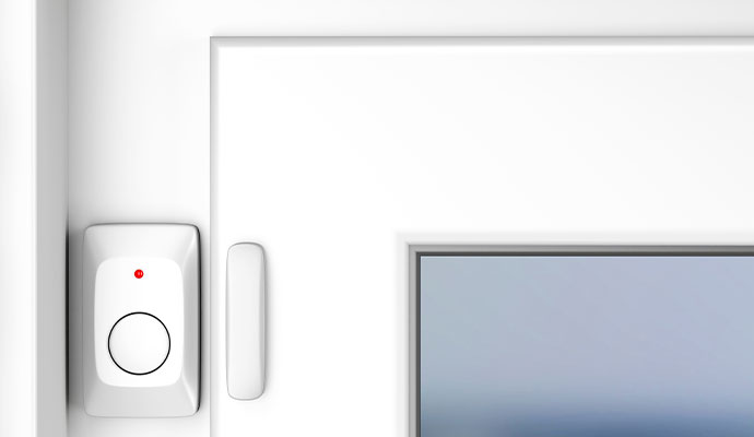 Door contact sensor with red led