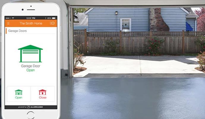Garage door opener using mobile app