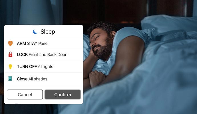 Smart home sleep mode automation notification
