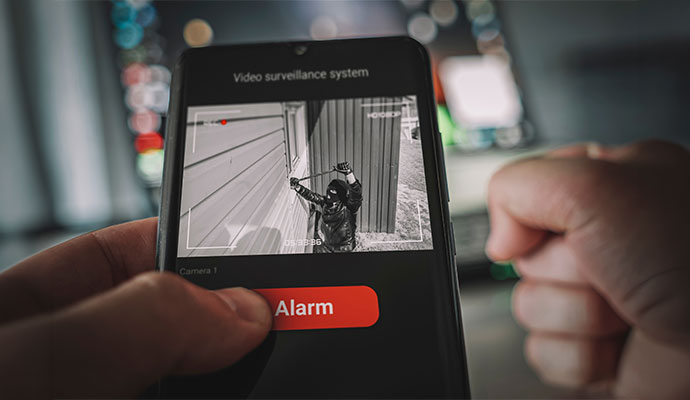 Home security app alert
