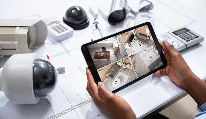 Remote home security monitoring via tablet