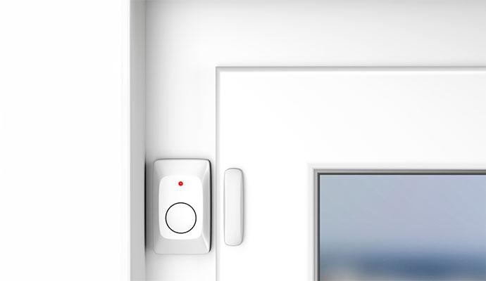 Installed door contact sensor