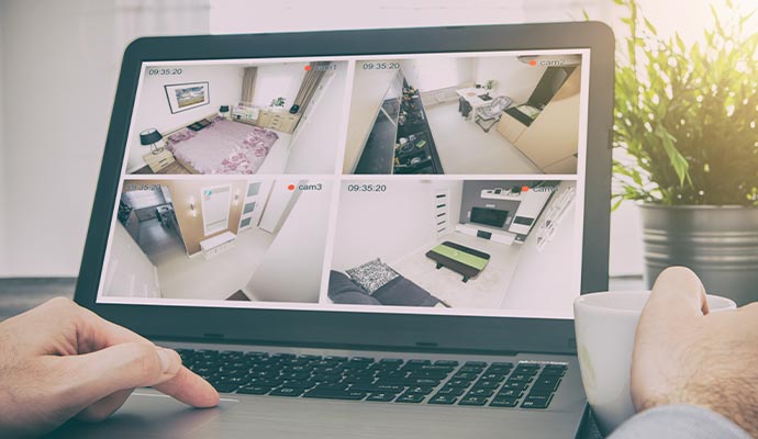 Live security camera feed