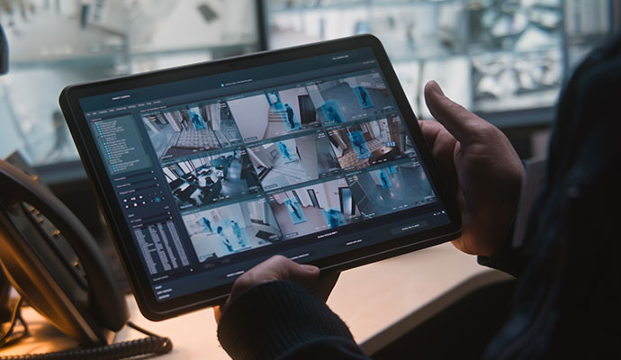 Monitor Workplace Business Security on Tablet