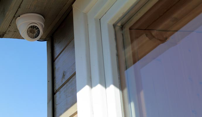 Outdoor camera installed in a residential house