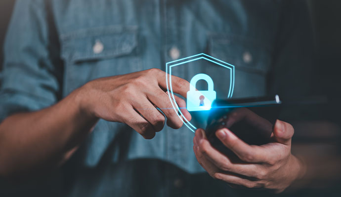 Security alert on smartphone