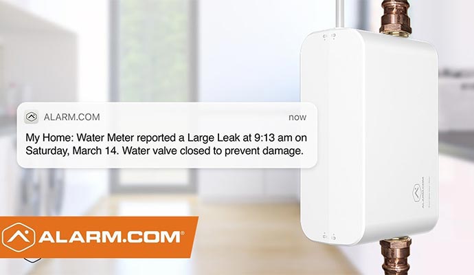 Smart water leak detector alarm notification