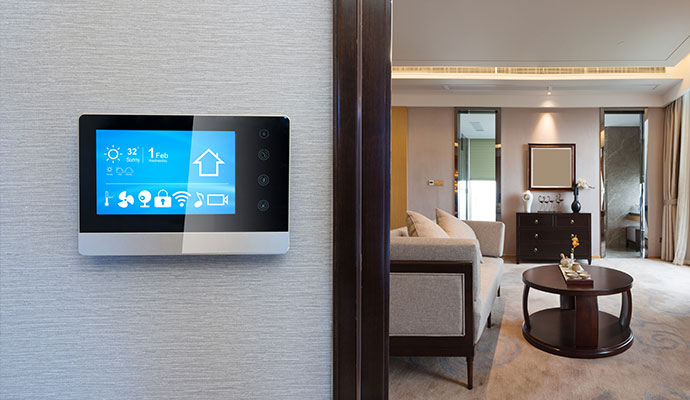 Wall mounted home security control panel